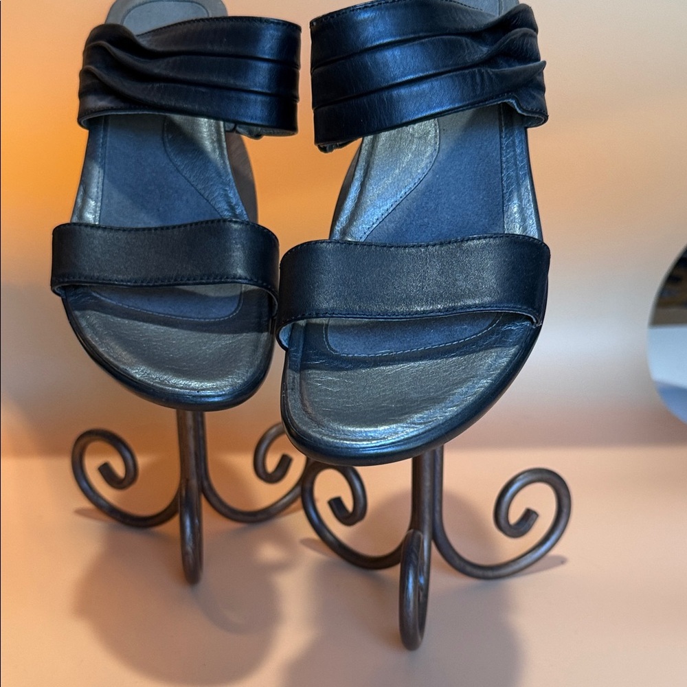 Naot Black Leather Slide Mules - Picture 2 of 6